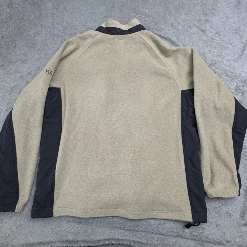 Chaps Men's Fleece Full Zip Long‎ Sleeve Size XL Beige and Grey Super Clean